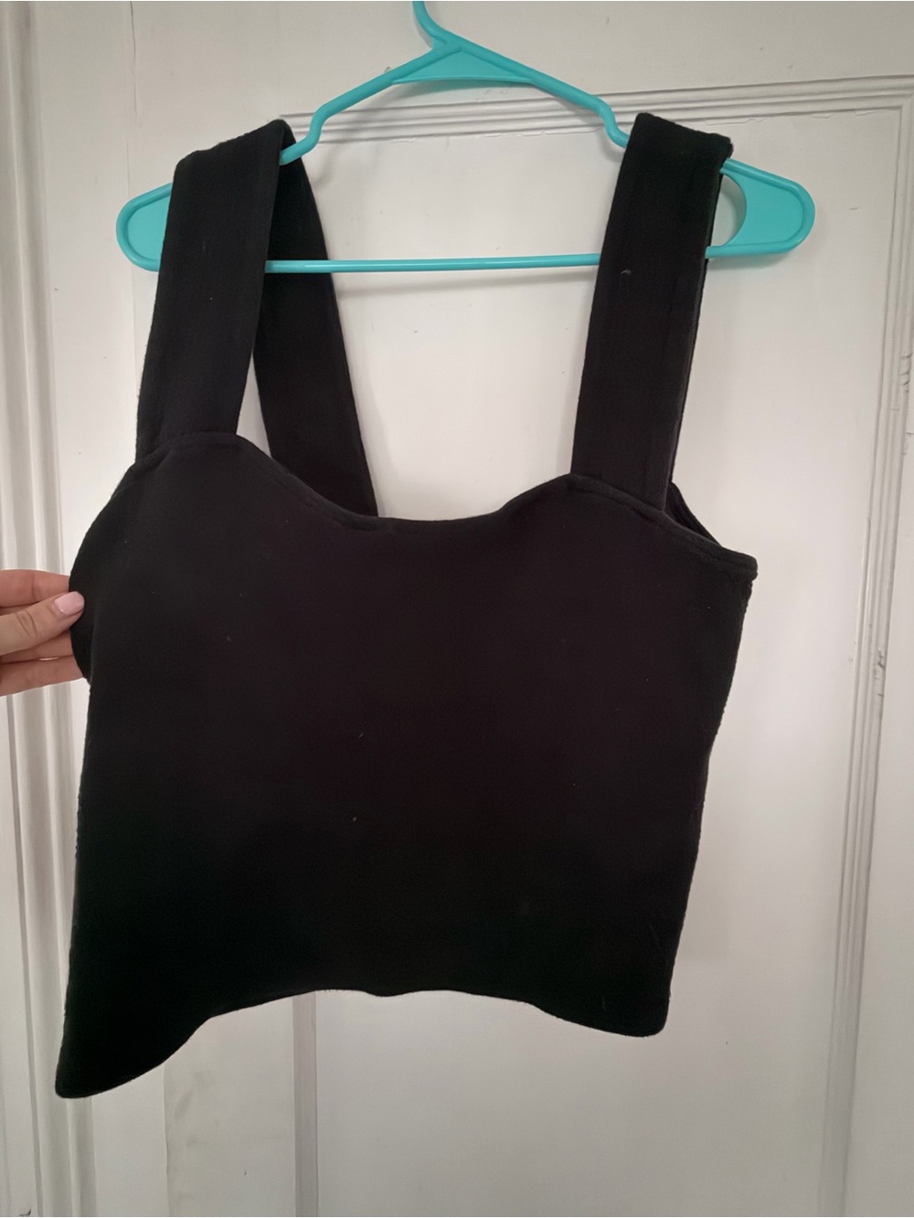 Anthropologie Daily Practice- Square neck black tank top- Size L